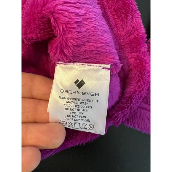 Obermeyer Fleece Sweatshirt Girls Large Quarter Zip Jacket Fuchsia Pink Purple - Picture 4 of 7